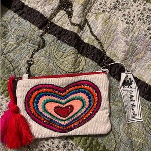 Colorful Heart Embroidered Bag NWT